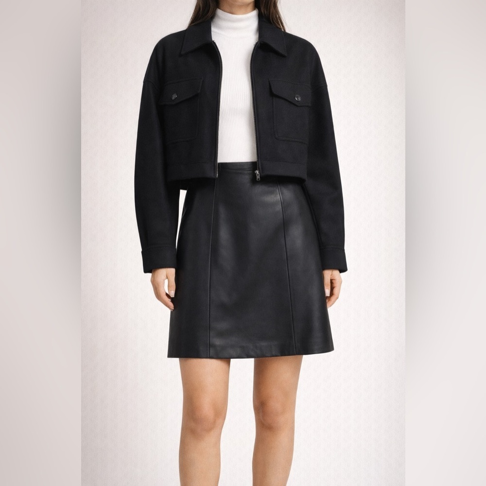 Vintage Y2K Wilson Classic Black Leather Lined Mini Skirt SZ 6